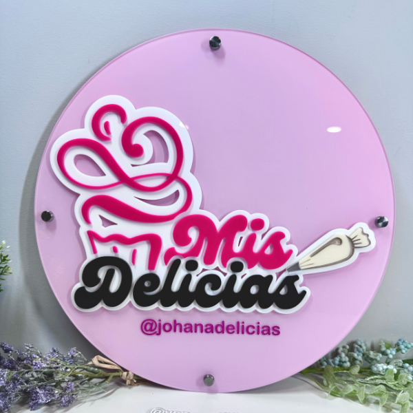 Custom Round Logo. Custom Business Sign. Custom Acrylic Sign.