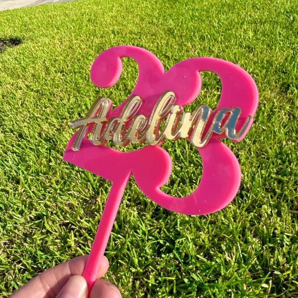 Custom Age and Name Acrylic Cake Topper.