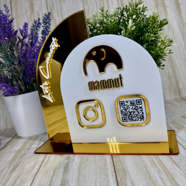 QR Code Sign. Social Media Sign. Lets Get Social. Customized QR code Display.