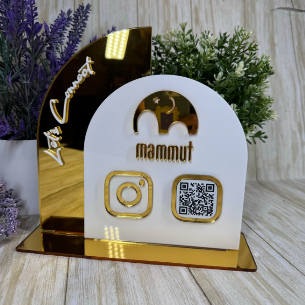 QR Code Sign. Social Media Sign. Lets Get Social. Customized QR code Display.