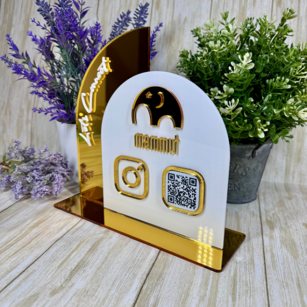 QR Code Sign. Social Media Sign. Lets Get Social. Customized QR code Display.