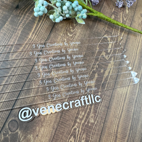 Clear Acrylic Cake Topper Sticks, Drink Stirrer.