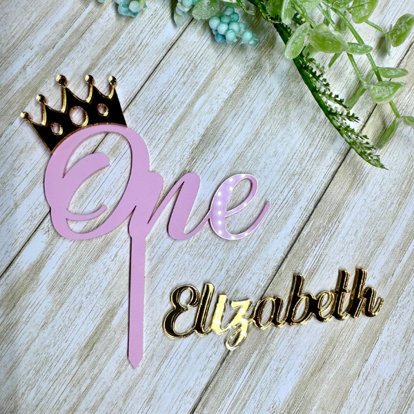 One Birthday Cake. First Birthday Cake Topper. Birthday Girl Cake Topper