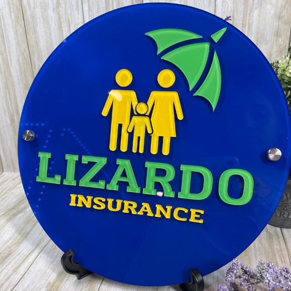 Custom Round Logo. Custom Business Sign. Custom Acrylic Sign.