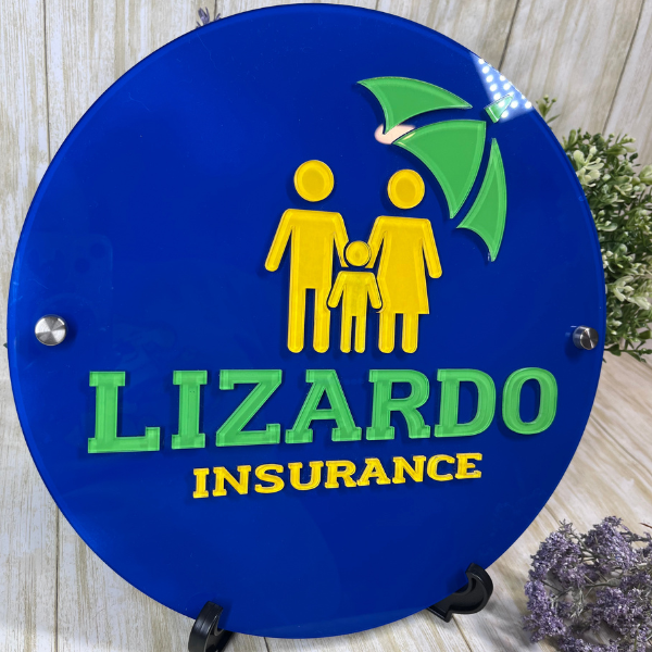 Custom Round Logo. Custom Business Sign. Custom Acrylic Sign.