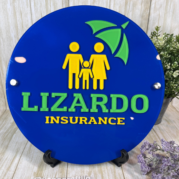Custom Round Logo. Custom Business Sign. Custom Acrylic Sign.