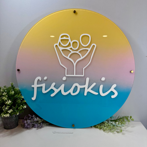Custom Round Logo. Custom Business Sign. Custom Acrylic Sign.