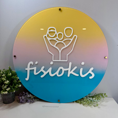 Custom Round Logo. Custom Business Sign. Custom Acrylic Sign.