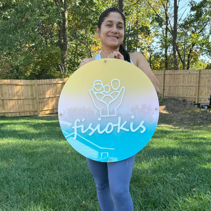 Custom Round Logo. Custom Business Sign. Custom Acrylic Sign.