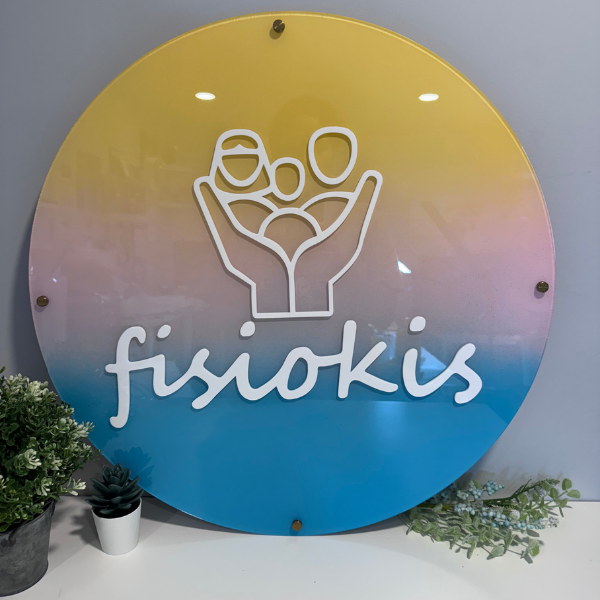 Custom Round Logo. Custom Business Sign. Custom Acrylic Sign.