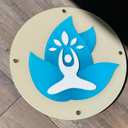 Custom Round Logo. Custom Business Sign. Custom Acrylic Sign.