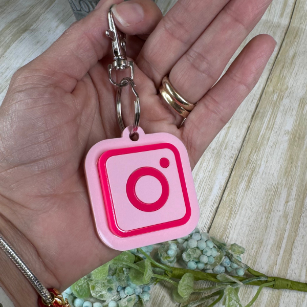 Instagram Profile Keychain, Business Keychain, Social media Keychain.