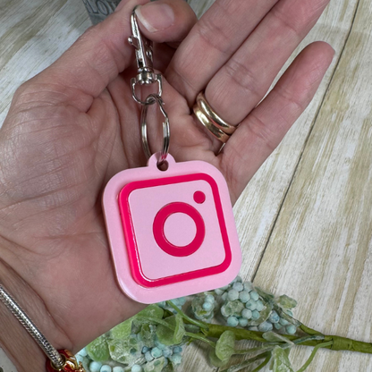 Instagram Profile Keychain, Business Keychain, Social media Keychain.