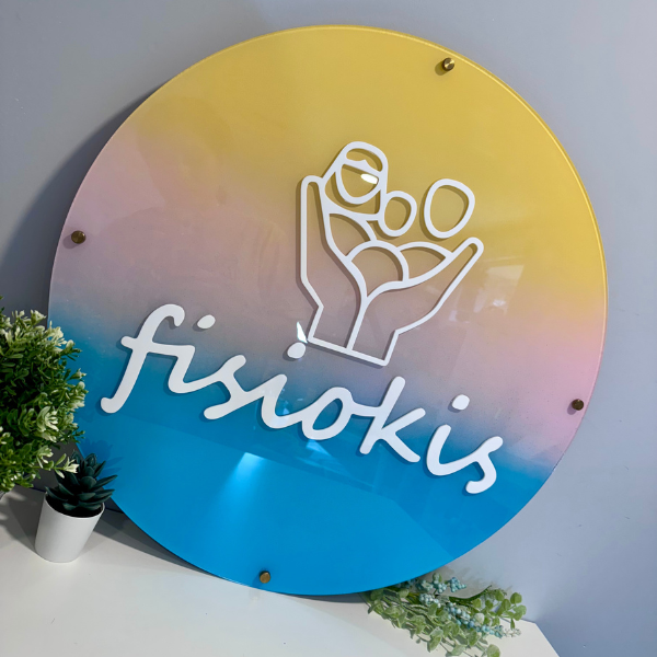 Custom Round Logo. Custom Business Sign. Custom Acrylic Sign.