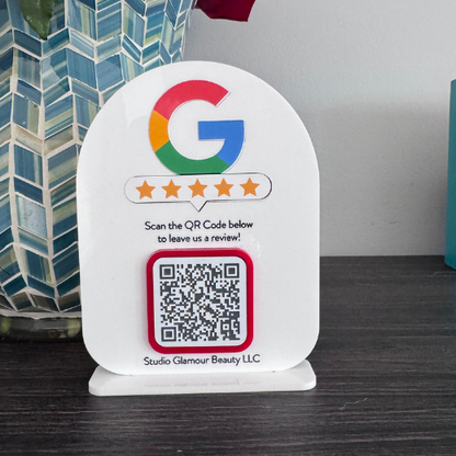 Google Reviews Sign.  QR Code Google Review.