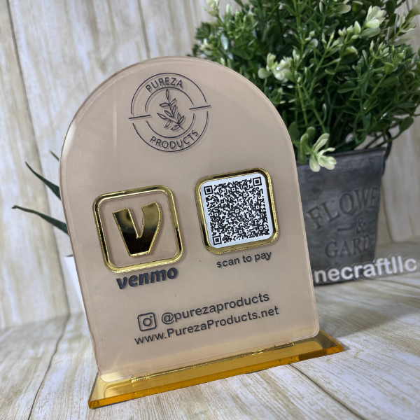 Mini QR Code Sign. Social Media Sign. Payment QR Code.