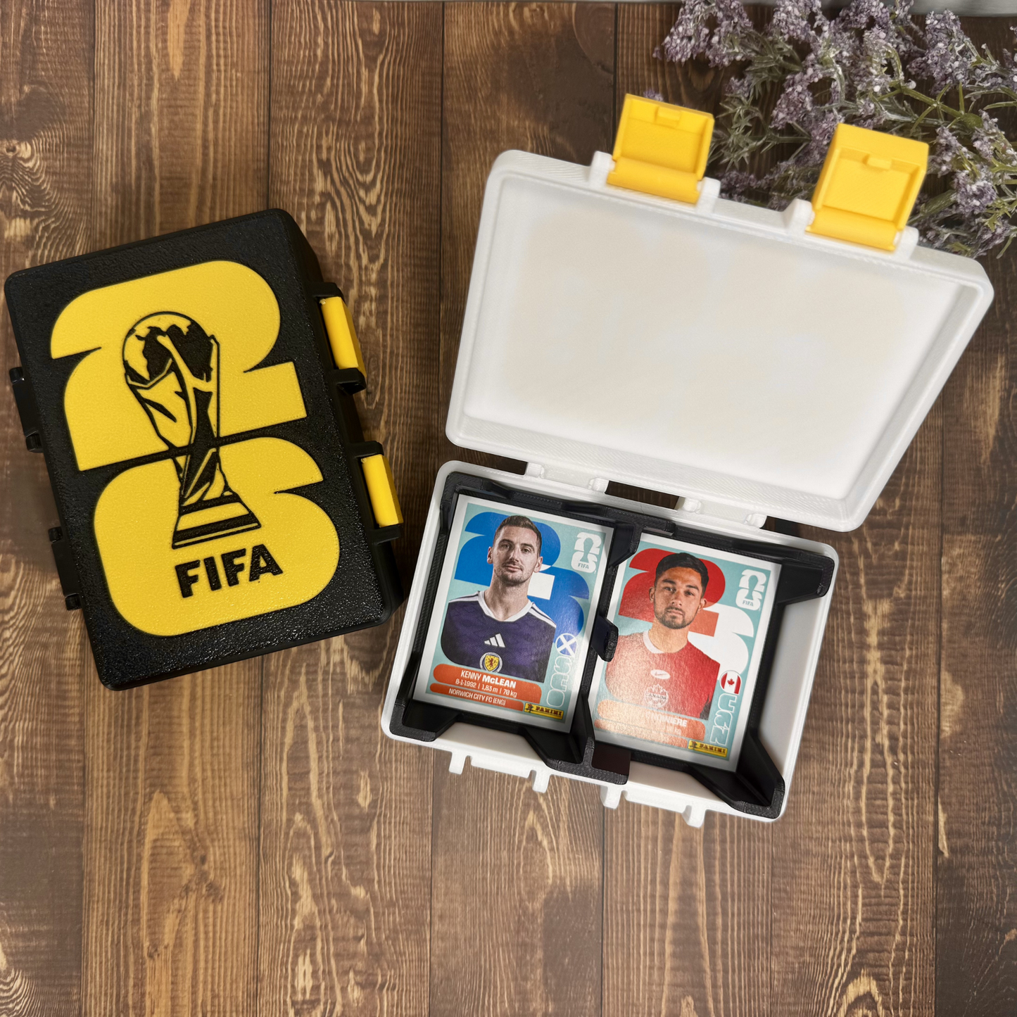 Double Soccer Sticker Storage Box | Organizer for Trading Cards & Collectibles