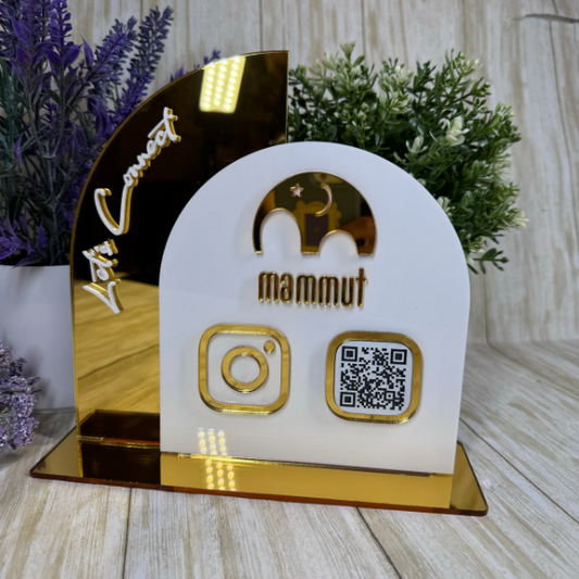 QR Code Sign. Social Media Sign.  Lets Get Social. Customized QR code Display.