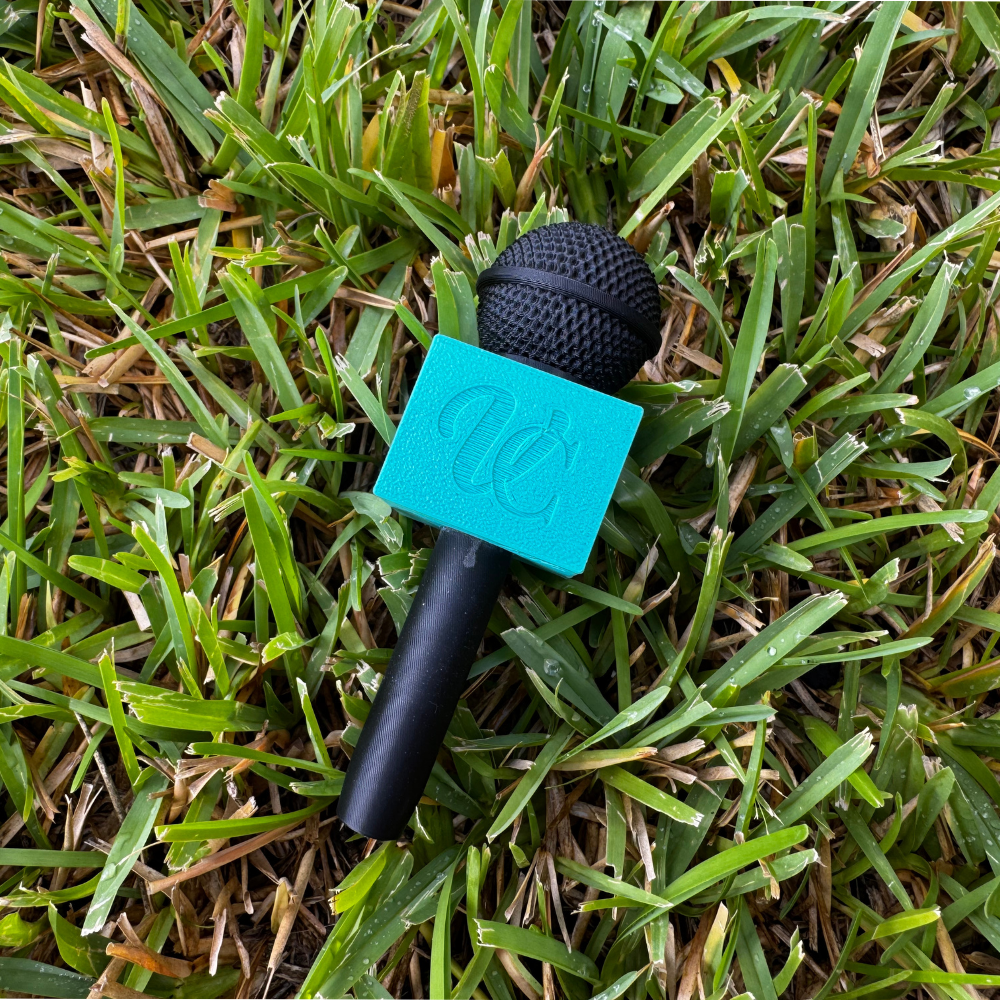Custom Microphone Flag with Logo | Personalized 3D Printed Microphone Holder