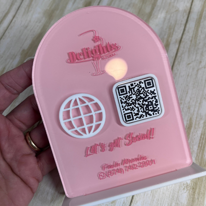 Mini QR Code Sign. Social Media Sign. Payment QR Code.