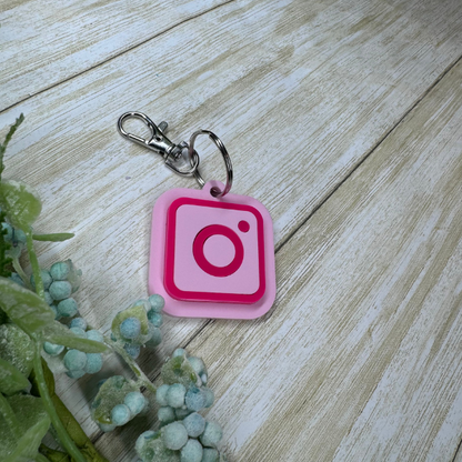 Instagram Profile Keychain, Business Keychain, Social media Keychain.
