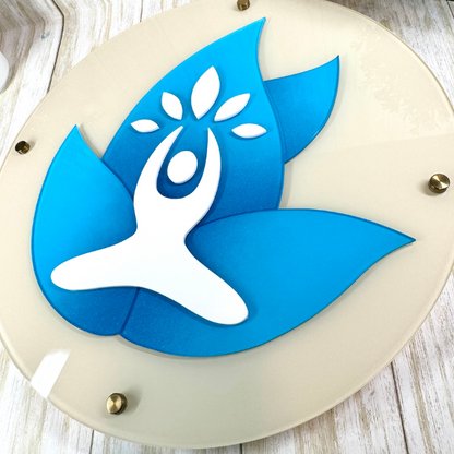 Custom Round Logo. Custom Business Sign. Custom Acrylic Sign.