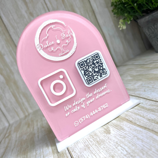 Mini QR Code Sign. Social Media Sign. Payment QR Code.