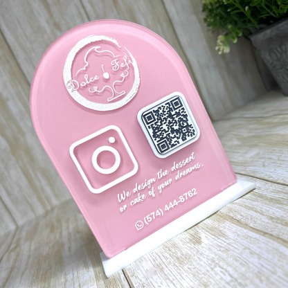 Mini QR Code Sign. Social Media Sign. Payment QR Code.