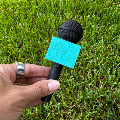 Custom Microphone Flag with Logo | Personalized 3D Printed Microphone Holder