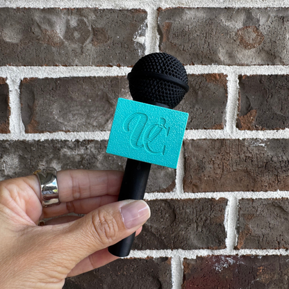 Custom Microphone Flag with Logo | Personalized 3D Printed Microphone Holder