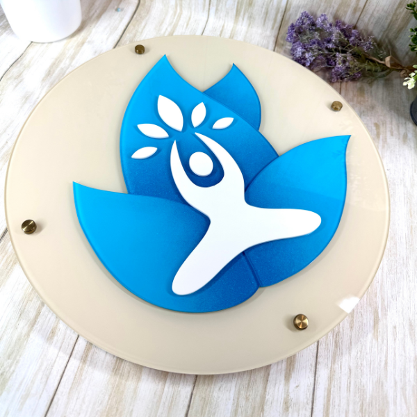 Custom Round Logo. Custom Business Sign. Custom Acrylic Sign.
