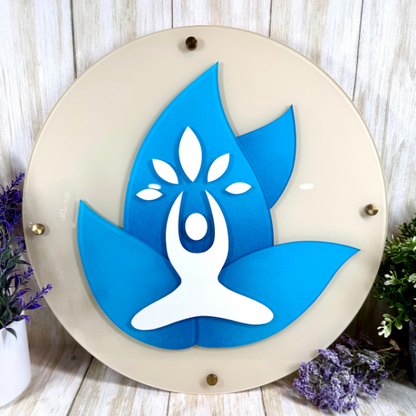 Custom Round Logo. Custom Business Sign. Custom Acrylic Sign.