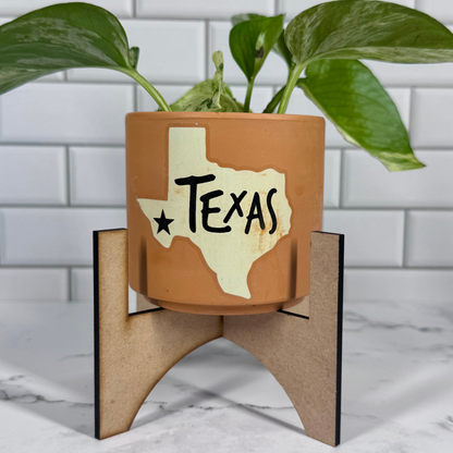 Modern Wooden Plant Stand | Fits 3.5 Inch Pot, Minimalist Decor