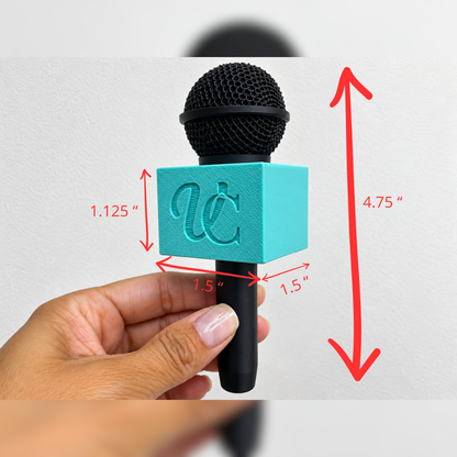 Custom Microphone Flag with Logo | Personalized 3D Printed Microphone Holder