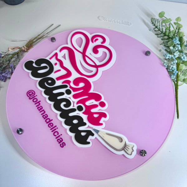 Custom Round Logo. Custom Business Sign. Custom Acrylic Sign.