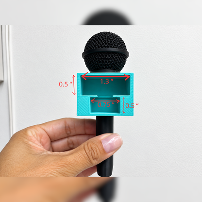 Custom Microphone Flag with Logo | Personalized 3D Printed Microphone Holder