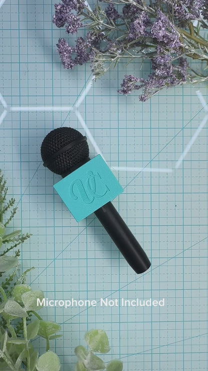 Custom Microphone Flag with Logo | Personalized 3D Printed Microphone Holder